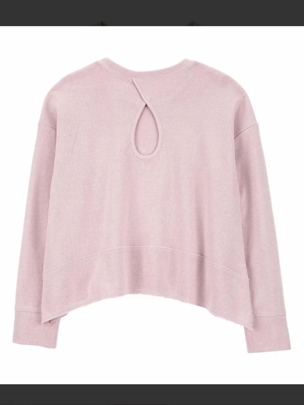 Ballet Pink Osh'Kosh Waffle Knit Long-Sleeve Raw Hem Top 14 Girl's Boxy Flowy